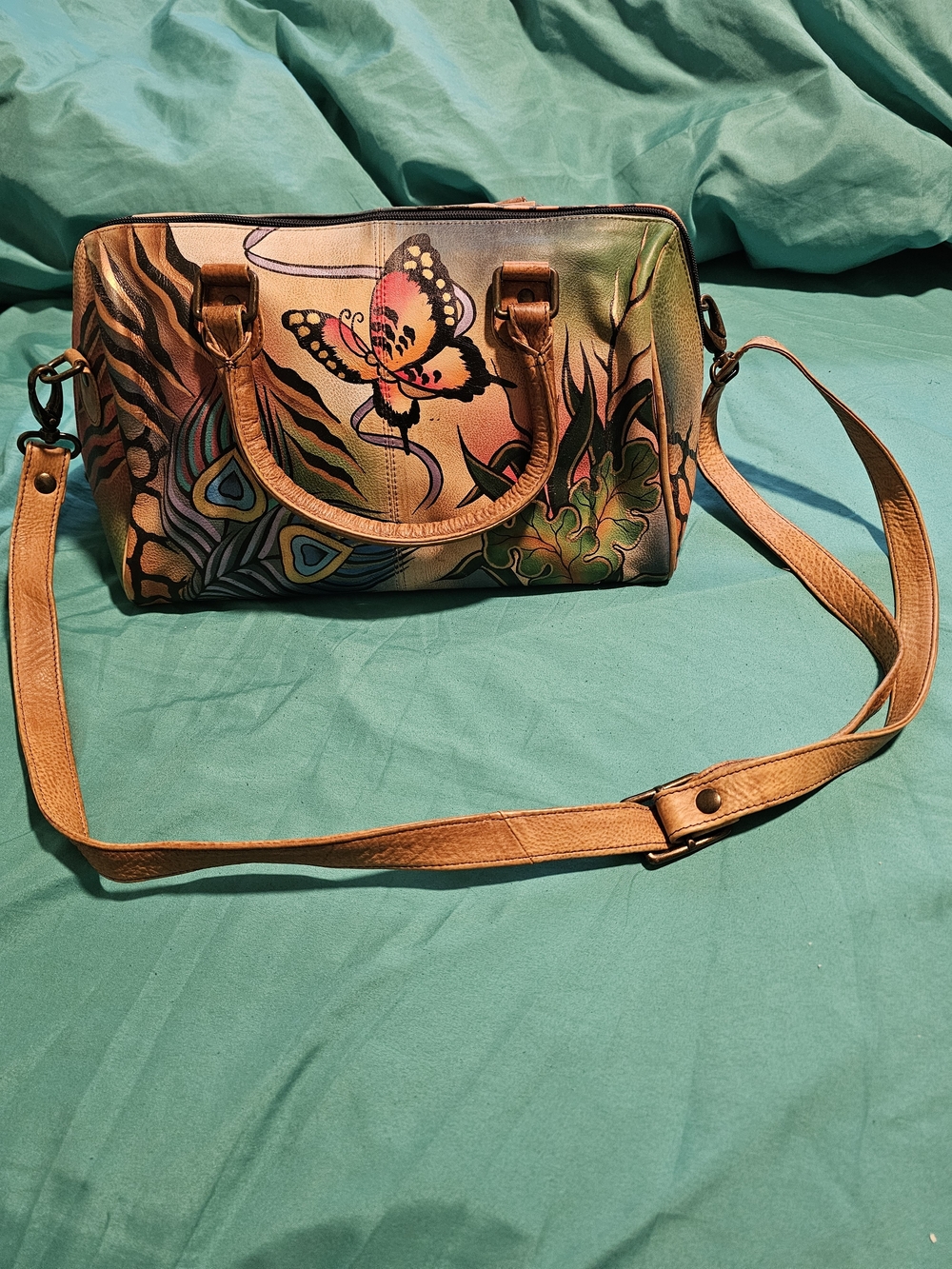 Anuschke Handpianted Large Leather Handbag